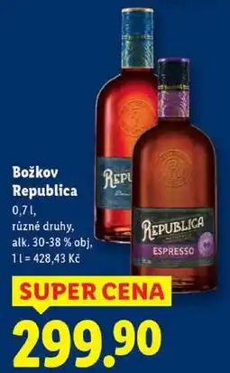 Lidl Božkov Republica, 0,7 l nabídka