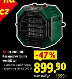 Lidl PARKSIDE Keramický topný ventilátor nabídka