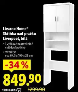 Lidl Livarno Home Skříňka nad pračku Liverpool, bílá nabídka