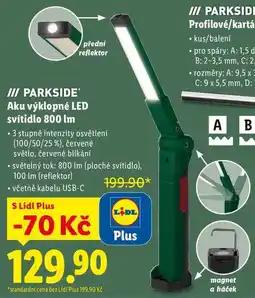 Lidl PARKSIDE Aku výklopné LED svítidlo 800 lm nabídka