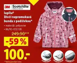 Lidl lupiluⓇ Dívčí nepromokavá bunda s podšívkou nabídka