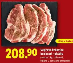 Lidl Vepřová krkovice bez kosti - plátky, cena za 1 kg nabídka
