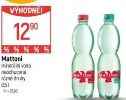 Globus Mattoni minerální voda neochucená nabídka