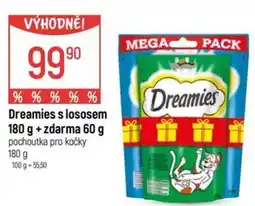 Globus Dreamies s lososem 180 g + zdarma 60 g nabídka