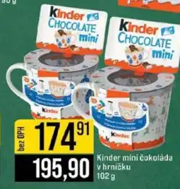 Jip Kinder mini čokoláda v hrníčku nabídka