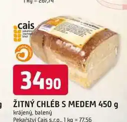 Trefa ŽITNÝ CHLÉB S MEDEM 450 g krájený, balený nabídka