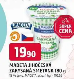 Trefa MADETA JIHOČESKÁ ZAKYSANÁ SMETANA 180 g 15% tuku nabídka