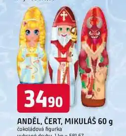 Trefa ANDĚL, ČERT, MIKULÁŠ 60 g čokoládová figurka nabídka