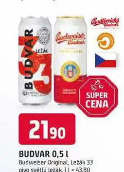 Trefa BUDVAR 0,5 L nabídka