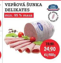 RABBIT řeznictví VEPŘOVÁ ŠUNKA DELIKATES min. 95 % masa 100g nabídka