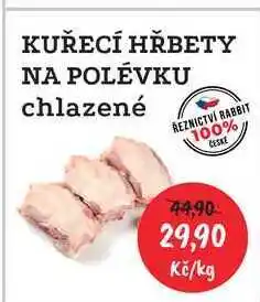 RABBIT řeznictví KUŘECÍ HŘBETY NA POLÉVKU chlazené 1kg nabídka