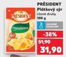 Kaufland PRÉSIDENT Plátkový sýr nabídka