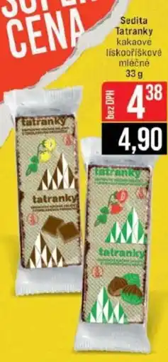 Jip Sedita Tatranky kakaové liskooříškovė mléčné nabídka