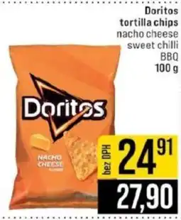 Jip Doritos tortilla chips nacho cheese sweet chilli BBQ nabídka