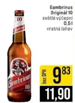 Jip Gambrinus Originál 10 světlé výčepní nabídka