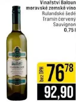 Jip Vinařství Baloun moravské zemské víno nabídka