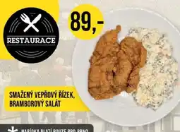 Jip Smažený vepřový řízek, bramborový salát nabídka