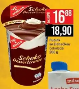 Jip Pudink se šlehačkou čokoláda nabídka