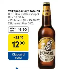 Tesco Velkopopovický Kozel 10 nabídka