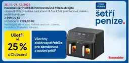 Tesco Hausmeister HM6936 Horkovzdušná fritéza dvojitá nabídka
