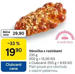 Tesco Vánočka s rozinkami nabídka