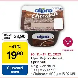 Tesco Alpro Sójový dezert s příchutí nabídka