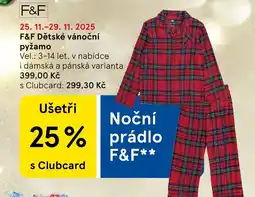Tesco F&F Dětské vánoční pyžamo nabídka