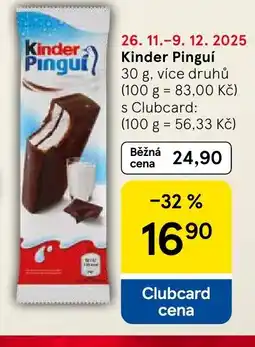 Tesco Kinder Pinguí nabídka
