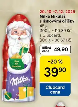 Tesco Milka Mikuláš s lískovými oříšky nabídka