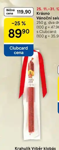 Tesco Krásno Vánoční salám nabídka