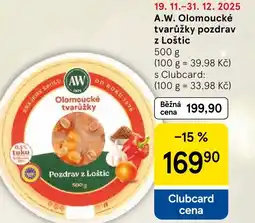 Tesco A.W. Olomoucké tvarůžky pozdrav z Loštic nabídka
