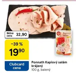 Tesco Ponnath Kapiový salám krájený nabídka