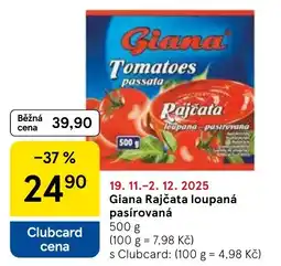 Tesco Giana Rajčata loupaná pasírovaná nabídka