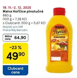 Tesco Malva Hořčice plnotučná nabídka