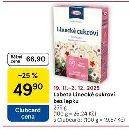 Tesco Labeta Linecké cukroví bez lepku nabídka