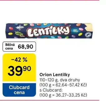 Tesco Orion Lentilky nabídka