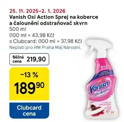 Tesco Vanish Oxi Action Sprej na koberce a čalounění odstraňovač skvrn nabídka