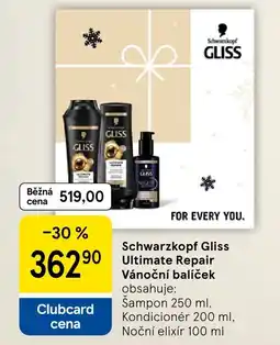 Tesco Schwarzkopf Gliss Ultimate Repair Vánoční balíček nabídka