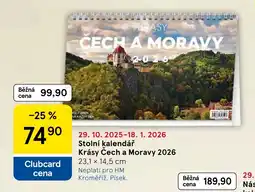 Tesco Stolní kalendář Krásy Čech a Moravy 2026 nabídka