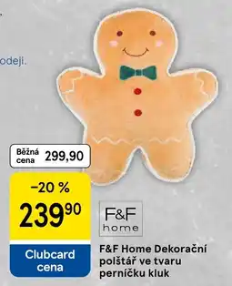 Tesco F&F Home Dekorační polštář ve tvaru perníčku kluk nabídka