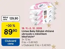 Tesco Linteo Baby Dětské vlhčené ubrousky s měsíčkem lékařským nabídka