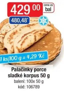 Qanto Palačinky porce sladké korpus nabídka