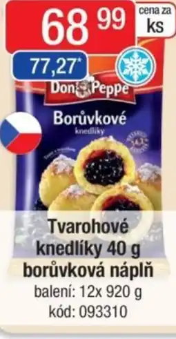 Qanto Tvarohové knedlíky borůvková náplň nabídka