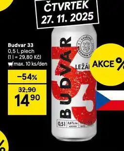 Tesco Pivo budvar 33 nabídka
