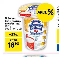 Tesco Kunín smetana na vaření 12% nabídka