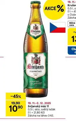 Tesco Pivo svijanský máz 11 nabídka