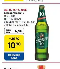 Tesco Pivo staropramen 10 nabídka