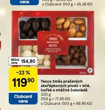 Tesco Směs pražených skořápkových plodů v čokoládě nabídka