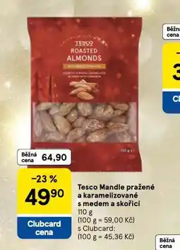 Tesco Mandle pražené a karamelizované s medem a skořicí nabídka