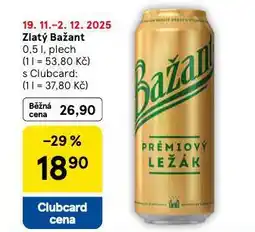 Tesco Pivo zlatý bažant nabídka